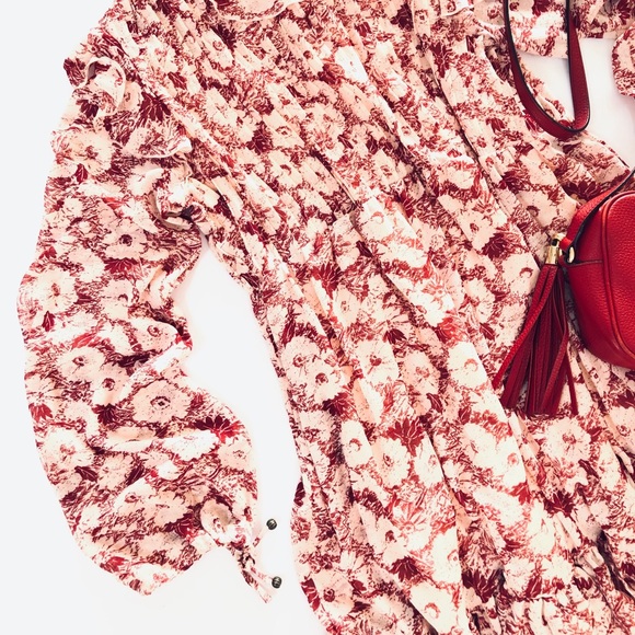 Free People Long Sleeve Floral Ruffles Minidress - Picture 7 of 7